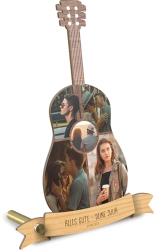 Generisch Gitarren Geschenk personalisiert - Foto Geschenk Holzbild opt. mit Sockel - Gitarren Geschenke, Lustiges Musikgeschenk, Musikliebhaber,...