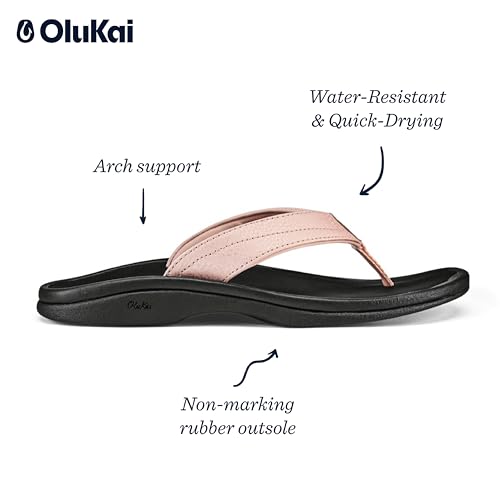 Image of OLUKAI Ohana Women's Sandals, Water Resistant Flip Flops with Arch Support, Lightweight Comfort for Beach & Travel, Enhanced Traction for Wet Surfaces