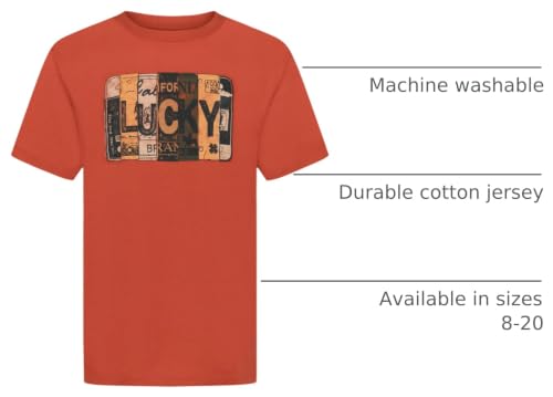 Image of Lucky Brand Boys' Short Sleeve Graphic Crew Neck T-Shirt, Soft, Comfortable, Relaxed Fit