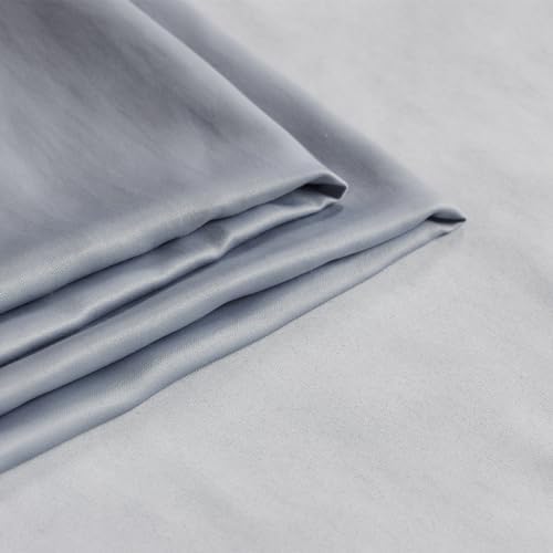 Queen Size Bed Sheets Set, 4 Piece Tencel Lyocell Eucalyptus Bedding Sheet, Deep Poket up to 14", Soft Luxury Cooling Breathable Silky, Queen, Grey - Thumbnail 5