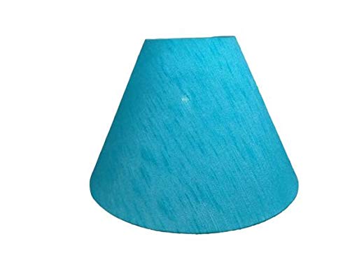 Sunshine Creation Fabric 8 Inches Sky Blue Color (Plain) Vertical Height 6 Inches Compatible For Both E27 & B22 Suitable for Small Table Lamp Base
