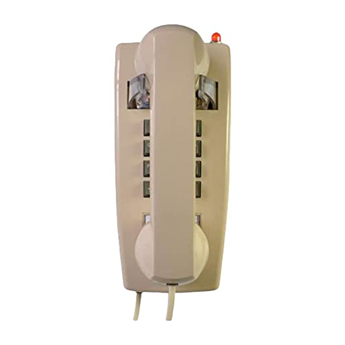 Téléphone fixe mural rétro beige jaune avec touches et sonnerie