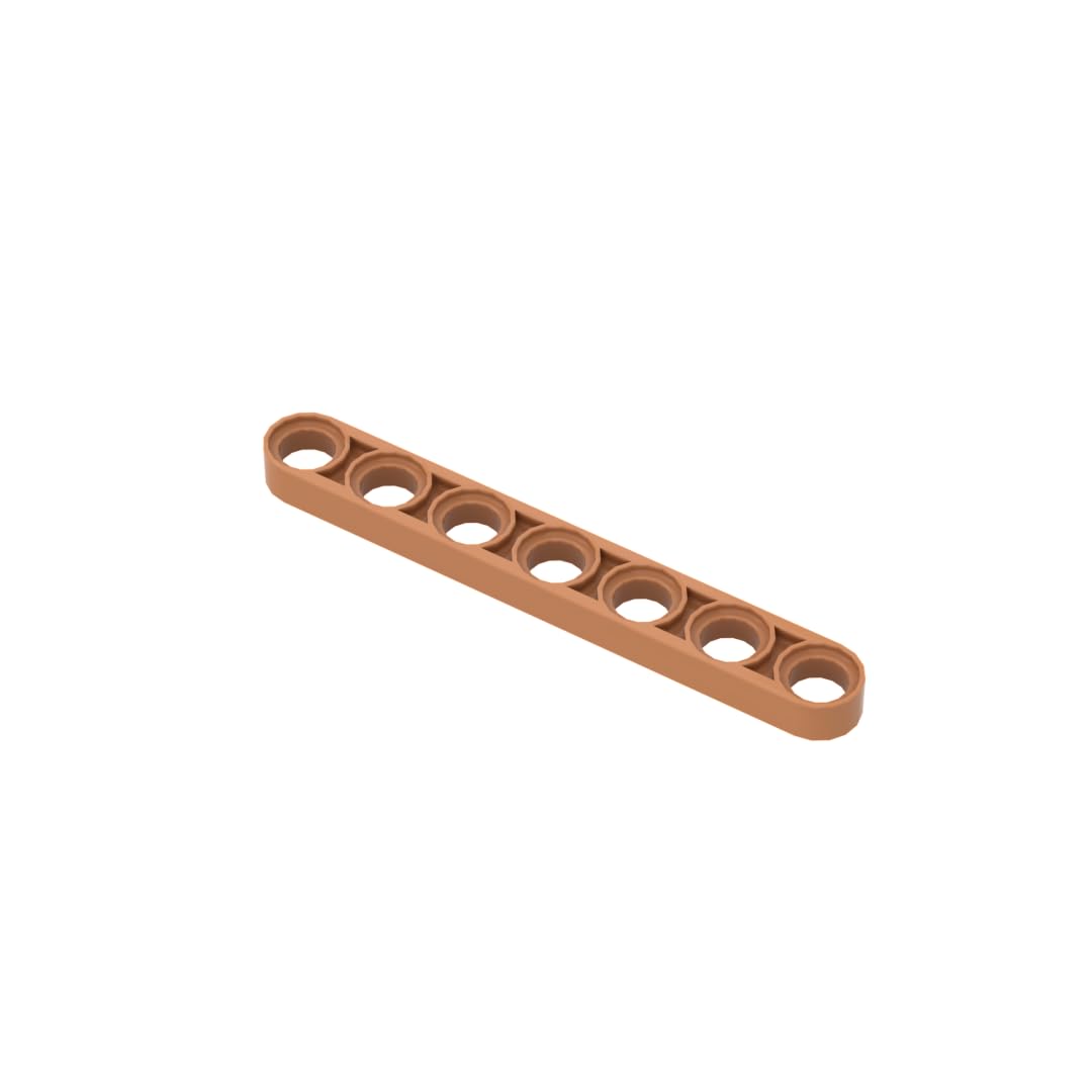 32065 Hole Arm Plate Technic Beam 1x7 Thin, Medium Dark Flesh, 50 PCS โ image 1