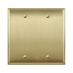 NERLITES Blank Device Metal Wall Plate, Stainless Steel, Corrosion Resistant, Size 2-Gang 4.50