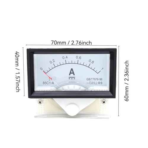 Ampèremètre analogique CC 0-10A 85C17 de format compact 70x40x61 mm