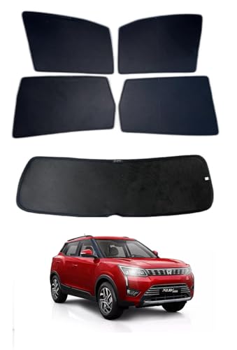 Image of Premium Car Sunshade Fix Type Non-Magnetic Curtain with Rear Dicky Curtain Set of 5pc for Mahindra Xuv 300