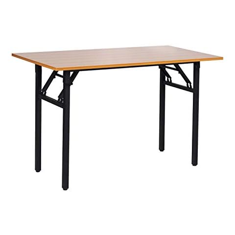 JEFFORDOUTLET Computer Desk,120 * 60 cm Wood Portable Working,Study Fold Desk for Small Space,Living Room,Bedroom Camping Furniture Cover