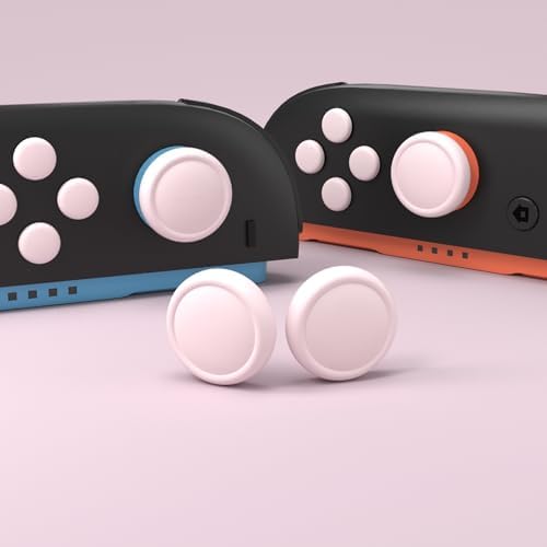 PlayVital Button Caps + Thumb Grip Set for Nintendo Switch 2, 2 Silicone Colorful ABXY Directional Button Covers & 2 Joystick Caps for Joycon - Pink - 4