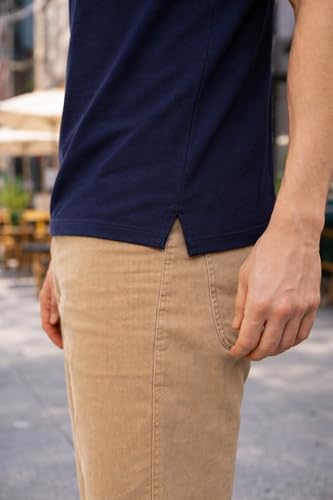Image of Men's Solid Polo T-Shirt | Short Sleeve | Regular Fit | Soft Breathable Fabric | Casual & Smart Wear | Button Placket Collar Top |