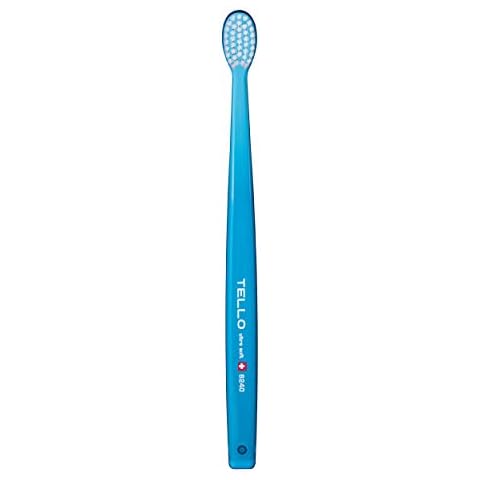 TELLO 6240 Adult Ultra Soft SwissToothbrush for Gentle Cleaning with Ergonomic Handle, Assorted Colors, 1 Count Cover