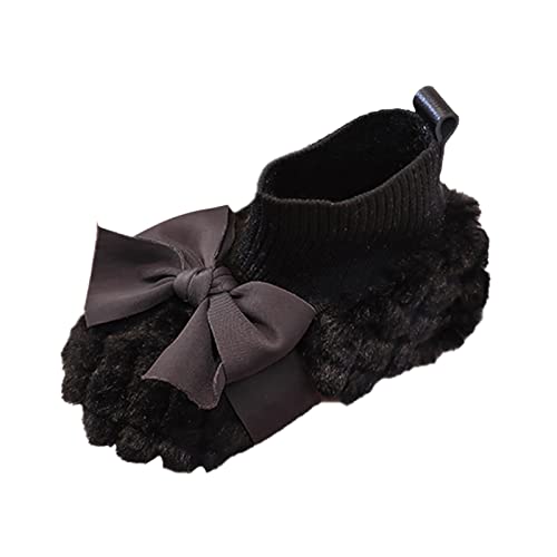 sfdgfhyf Toddler Solid Color Boots Fashion Autumn Winter Girls Boots Flat Soft Bottom Non Slip Cute Plush Warm Comfort