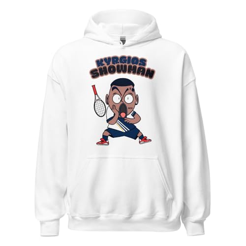 Sweat à capuche tennis Nick Kyrgios blanc ample et confortable taille Large