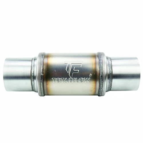 Totalflow 20016 Straight Through Universal Exhaust Muffler | 409 Stainless Steel | 2.5 Inch Inner Diameter Inlet/Outlet #TOP1