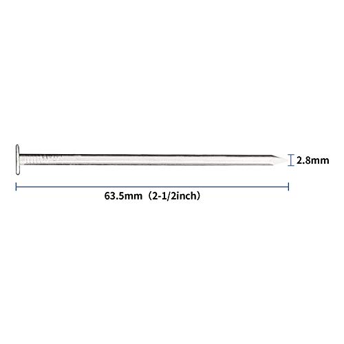 Image of JEGONFRI 70PCS 2-1 /2 inch Nickel Plated Flat Head Nails for Hanging, Wood Nails