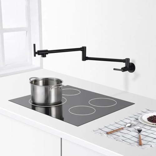 Robinet mural pliable noir mat HMJGDZG monotrou extensible pour évier cuisine
