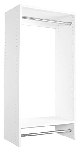 Modular Closets 14 in. Deep Wood Double Hanging Wall Mounted Custom Closet Organizer