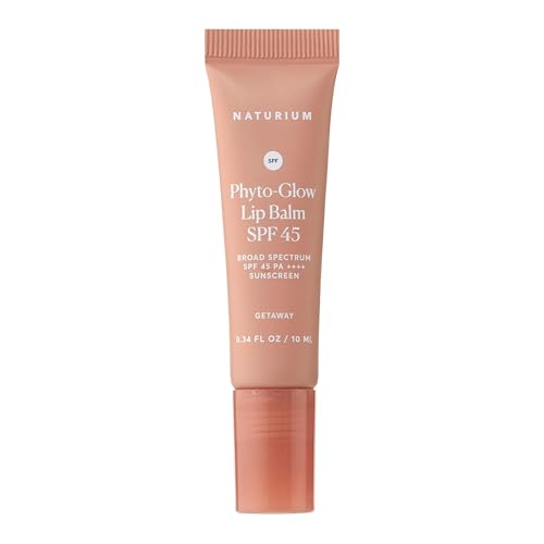 Naturium Phyto-Glow Lip Balm SPF 45 | Tinted Gloss with Broad Spectrum Sunscreen | 0.34 FL OZ / 10 mL Getaway