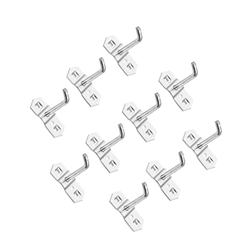 Alipis 10pcs Stainless Steel Pegboard Hooks 7.5cm Single Slope Wall Hooks for Perforated Boards Practical Storage and Display Rack Hangers for Home Workshop and Garage