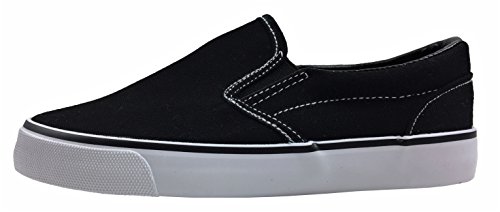 Kid's Classic Slip On Canvas Sneaker Tennis Shoes, 2926 Black White 3 US Little Kid2
