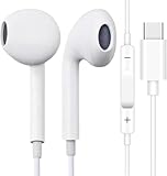 Fones de ouvido estéreo com fio tipo-c microfone integrado