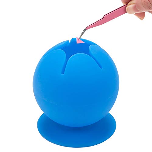 Vinyl Weeding Scrap Collector, Suctioned Weeding Scrap Collector for Vinyl Weeding Tool Kit, Silicone Suction Cup Vinyl Scrap Organizer for Weeding Vinyl, Scrapbook, Cricut, Blue