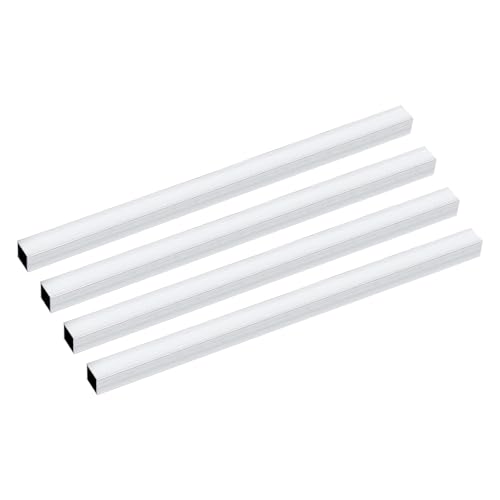 sourcing map 4 tubos cuadrados de aluminio 6063, 16 mm x 16 mm x 1 mm, grosor de pared de 305 mm/12 tubos rectos industriales de aluminio, tubos de metal sin costuras para construcción, bricolaje y