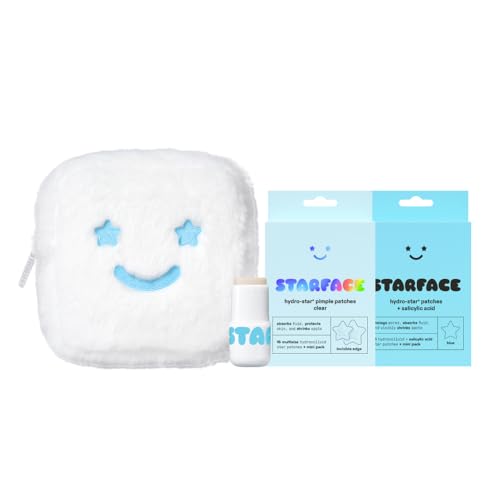 Starface Big Lil White Gift Set - Hydro-Star Pimple Patches Clear and Blue (32ct), Very Vanilla Star Balm