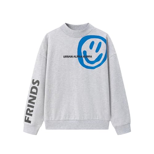 Sweat garçon à manches longues gris Newness avec col haut