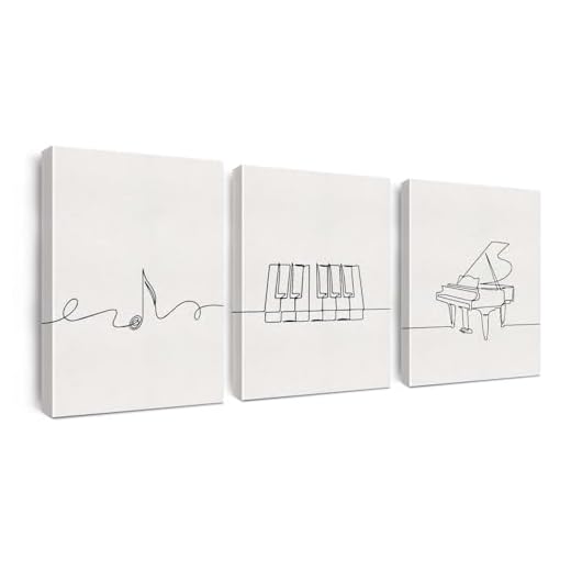 Minimalist Piano Canvas Art Set of 3