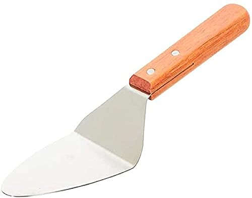 Image of Baskety Pie Server Cake Support Transmission Triangle Shovel Spatula with Wooden Handle - Durable Steel Shovel for Pizza, Cake, and Pastry, (Pack of 1)