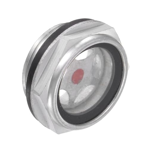 CoCud Verre de Niveau D'Huile pour Compresseur D'Air | Filetage Mâle G3/4 | Indicateur de Niveau de Liquide en Verre Avec Tête Hexagonale en Aluminium 1 Pcs