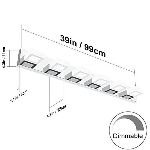 Image of Ralbay Modern Chrome Bathroom Vanity Lights Dimmable 6 Lights Acrylic Stainless Steel Modern LED Vanity Light Fixtures for Bathroom Lighting Dimmable 6000K Cool White Light
