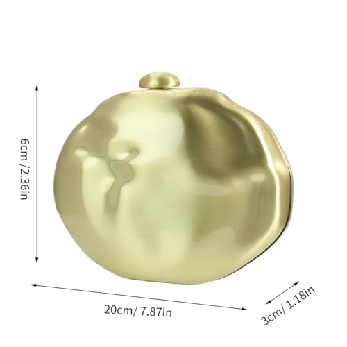 Women's Round Metal Evening Bag with Chain Sparkly Metallic Clutch Purse Shoulder Bag for Wedding Party2