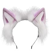 ILUFAM Handmade Fluffy Wolf Fox Cat Ears Headband Animal Anime Cosplay Party Headwear Fancy Dress...