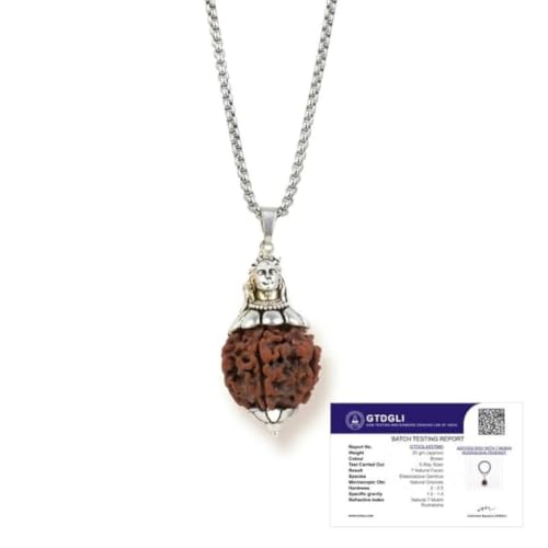 Image of Astrotalk Divya Shankh Rudraksha Mala | Nepal Origin 5 Mukhi Rudraksha Mala with Shankh Pendant for Protection, Peace & Spiritual Growth | Sawan Special | Mala Gift for Man & Woman