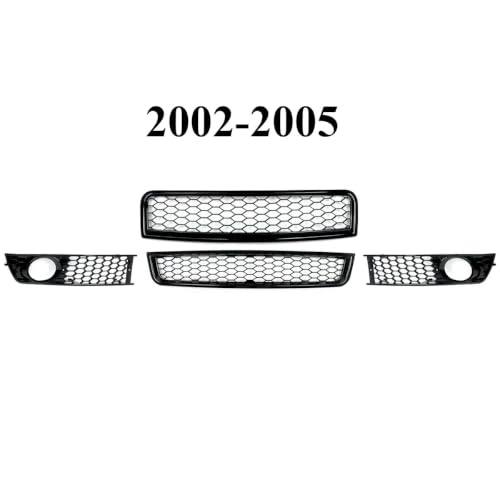 Grille antibrouillard de remplacement pour calandre avant A4 B6 ensemble complet noir brillant