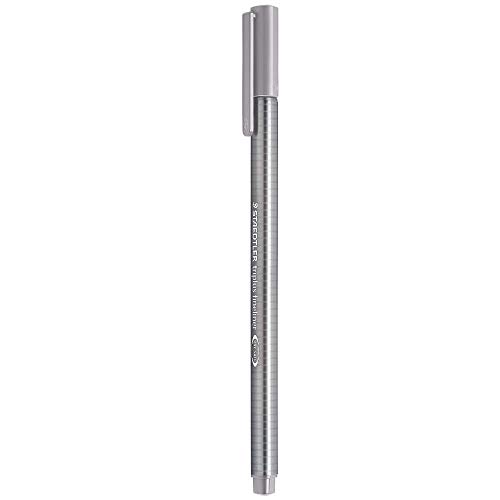 Caneta Ponta Extra Fina 0.3mm, Staedtler, Fineliner Triplus, 334-86, Cinza Pedra