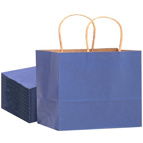 Gcardist 16PCS Sacchetti di Carta per Regalo con Manici in Bulk 32x25x11cm Blu Sacchetti per Multiplici Usi (13