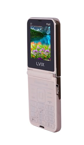 Image of Lvix All-New FLIP 2 Flip Dual Sim |Keypad Mobile| with 2.6 inch Big Display |Flip|Fold|BT Dialer| Voice Changer |Auto Call Recording|Long Lasting Battery| FM|Camera|Feature Phone| Gold