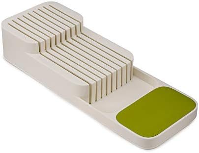 Joseph Joseph 85142 DrawerStore Compact 2-Tier Knife Organiser-White/Green, One Size