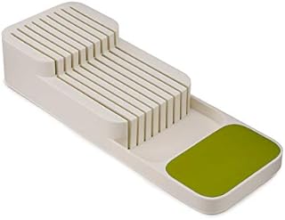 Joseph Joseph 85142 DrawerStore Compact 2-Tier Knife Organiser-White/Green, One Size