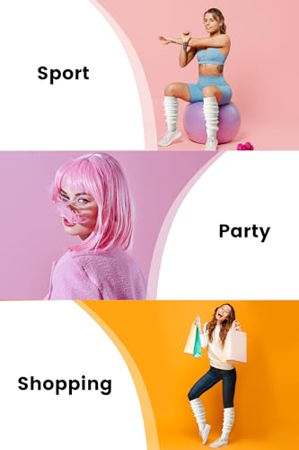 Image of Clothirily Leg Warmers - 2 Pairs Knit Leg Warmers for Women 80s Fashion Long Socks for Sports Party Yoga Winter Accessories