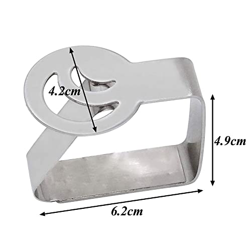 Foto von Gativs Tischtuchklammer 6 Stück Edelstahl Tischklammern Tischdecke Klammern Tischdeckenhalter Edelstahl Tischdeckenclips Tischdeckenklemmen Tischklammern Tischtuch Klammer für Outdoor Party Silber
