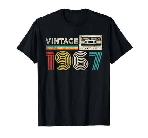 Vintage 1967 Classic Birthday 1967 Cassette Tape Vintage Camiseta
