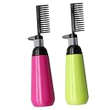 TOYZFRIENDY 2個 髪染め根元用コーム付きヘアダイボトル 耐久性プラスチック製 片手操作簡単 自宅サロン理美容師向け実用的毛染 ランダムカラー