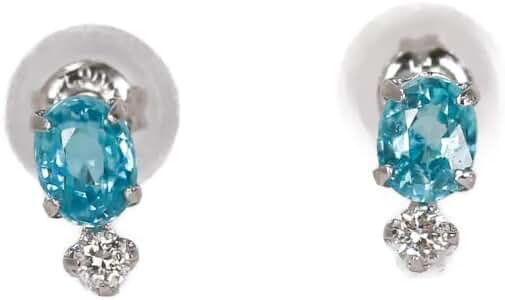 Amazon | ブルージルコン ダイヤモンド ピアス プラチナ Pt900