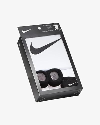 Nike Baby Boys Bodysuit, Hat and Booties 3 Piece Set (W(LN0072-001)/B, 6-12 Months)2