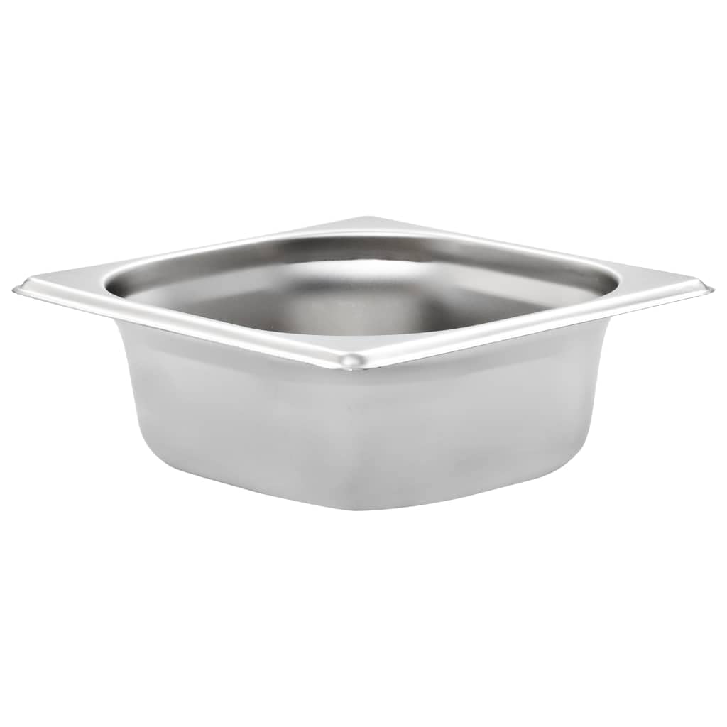 vidaXL Gastronorm GN 1/1 65 mm in acciaio inox antiruggine facile da pulire, lavabile in lavastoviglie, utensili da cucina vassoio per servire snack