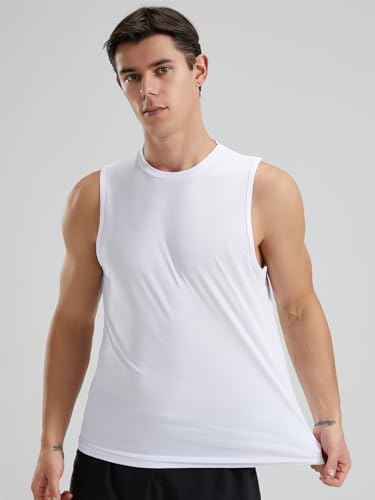 Image of VastraVibes Men's Gym Vest Sleeveless Tank Top | Moisture Wicking Quick Dry Workout Tshirt | Running Fitness Sports Activewear