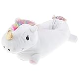 lustige hausschuhe häkeln  Tierhausschuhe Damen Hausschuhe Einhorn, Weiß, 38/39, TH-Uni